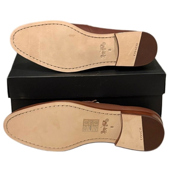 Coach Men's Chestnut Leather Loafers - Picture 7 of 11
